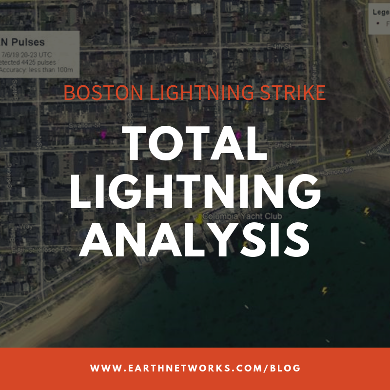 Lightning strikes boat at Boston Yacht Club on Saturday, July 6, 2019. 