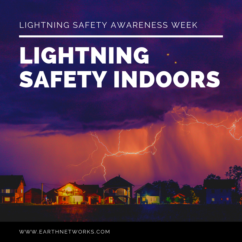 Title: "LIGHTNING SAFETY INDOORS"