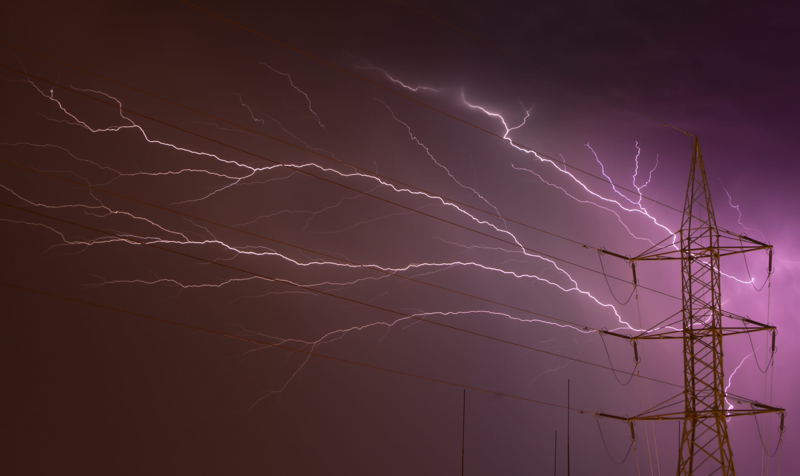 Lightning Across Power Lines