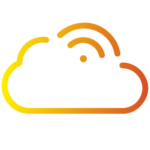Yellow gradient cloud icon with wifi icon on top