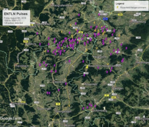 Total lightning analysis for 10-mile radius around Germany soccer field where lightning strikes 15 soccer players on August 9, 2019