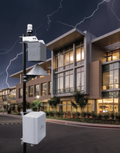 Sferic Siren outdoor weather alert system outside of a buliding