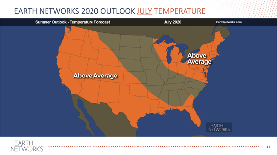 2020 Summer Outlook Temperatures for july 
