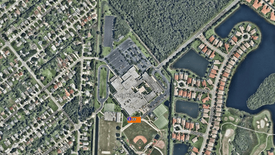 Lely High School in Naples, Florida showing their WBGT readings from their Earth Networks Weather Station on Sferic Maps 