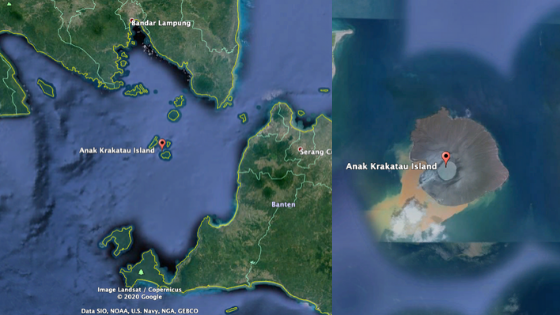 Google map images of Anak Krakatau