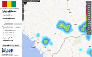 Rainfall in just an hour has exceeded 50 mm in a few locations due to the slow movement of the storms.