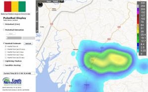 Rainfall from the storm was also estimated to be between 35 and 50 mm - mostly falling in about 30 minutes.