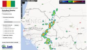 PulseRad shows where most intense storms were located at about 3 p.m. local time.