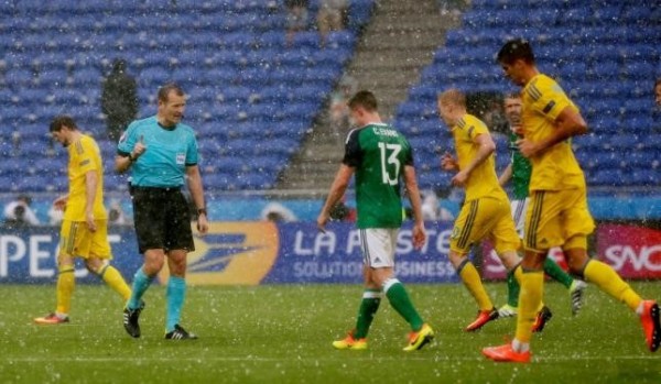 hail during soccer match hail