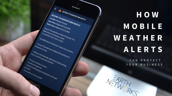 Mobile weather alerts for business shown on Earth Networks Enterprise Alerting Software, Sferic Connect
