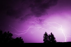 lightning striking tree