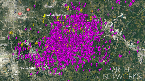 total lightning detection for lightning injury event at PGA Tour Championship at East Lake Golf Club in Atlanta, Georgia on Saturday, August 24, 2019