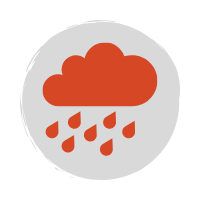 red rain icon raindrops coming out of a cloud