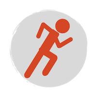Running icon red person