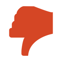 Bright red thumbs down icon