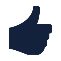 Dark blue thumbs up icon