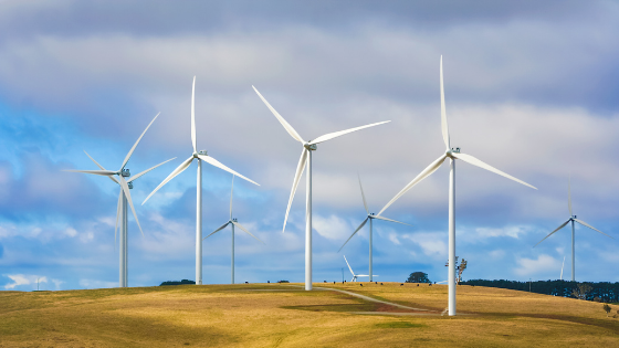 wind farms and weather data are a perfect match. These wind turbines on a hill are safer and more effective because they use weather data to plan for safety and lightning data to estimate damage 