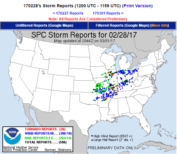 Tornado Outbreak in Midwest and Southeast Kills 3