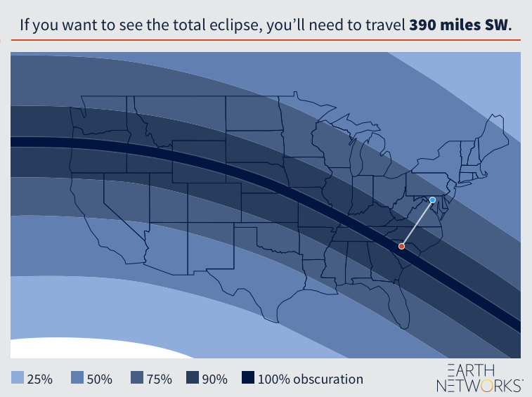 Solar Eclipse Map: Obscuration Percentages Across the U.S.