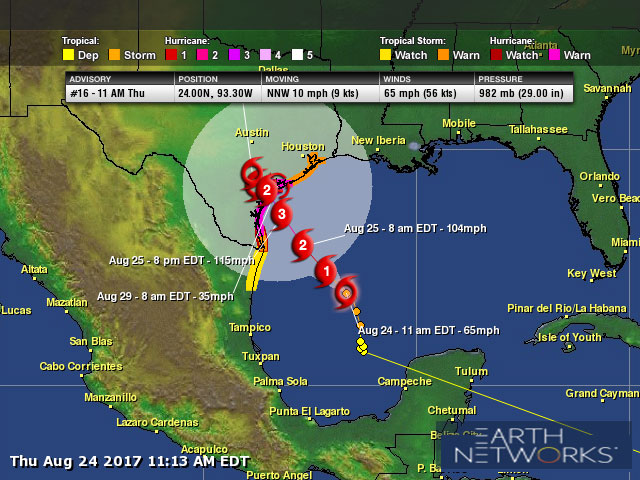 Harvey Forecast To Be Major Hurricane at Texas Landfall