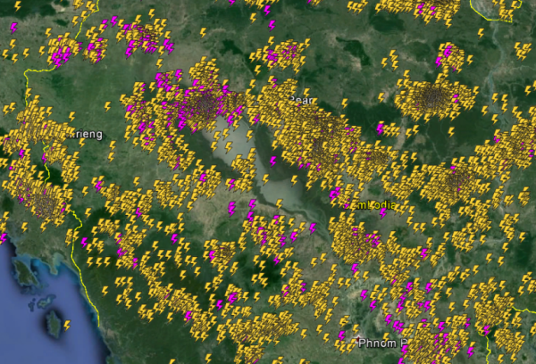 Dense Lightning Activity in Cambodia Kills 1, Injuries 4 Others