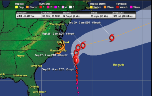 Maria Still Churning off the Southeast Coast; Lee No Threat to Land