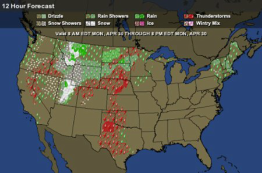 Daily Weather Outlook for Monday, April 30, 2018