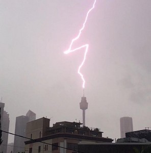 Massive Storm Moves Through Sydney; Lightning Strikes Sydney Tower