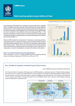 WMO Report Confirms Need for Early Warning Systems